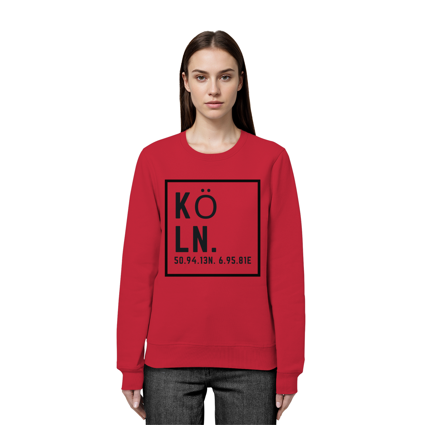 Köln Koordinaten (großer Druck auf der Brust) - Organic Basic Unisex Sweatshirt