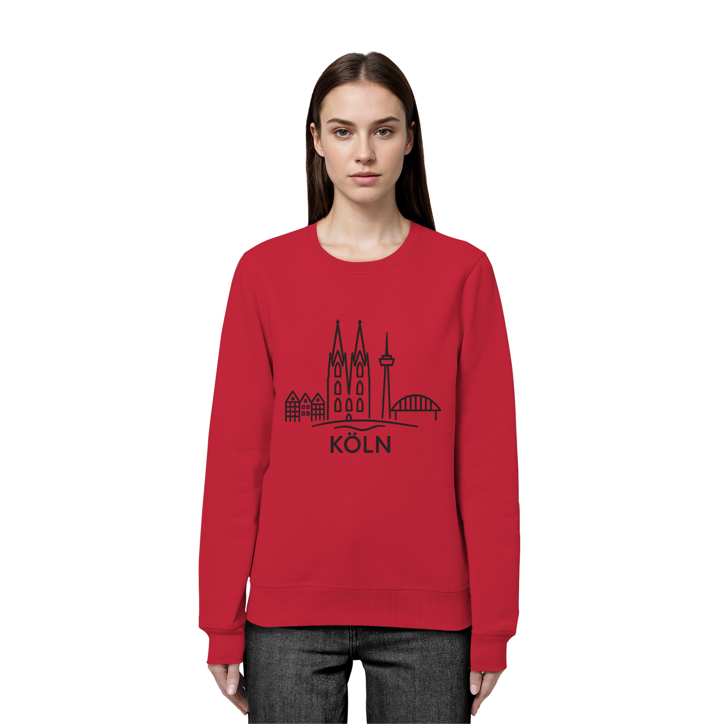 Köln Skyline (großer Druck auf der Brust) - Organic Basic Unisex Sweatshirt