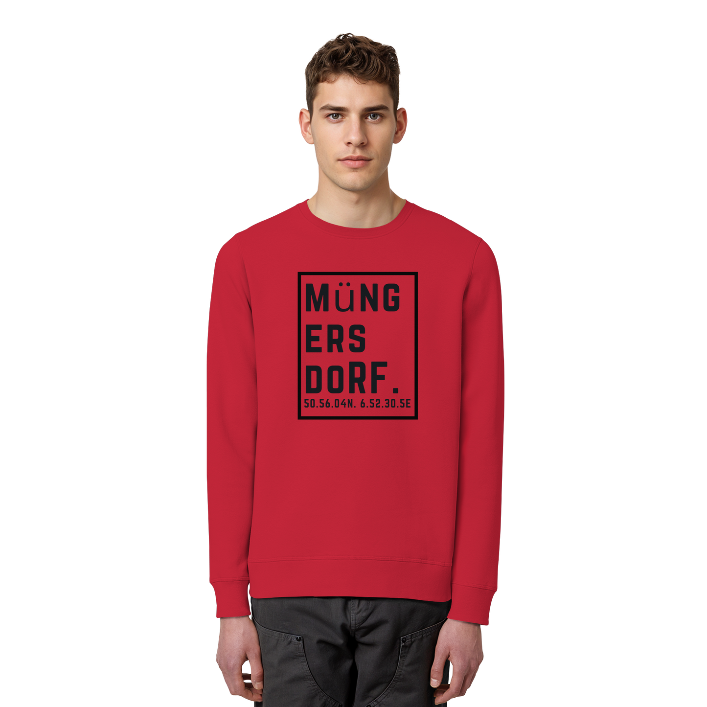 Müngersdorf Koordinaten (großer Druck auf der Brust) - Organic Basic Unisex Sweatshirt