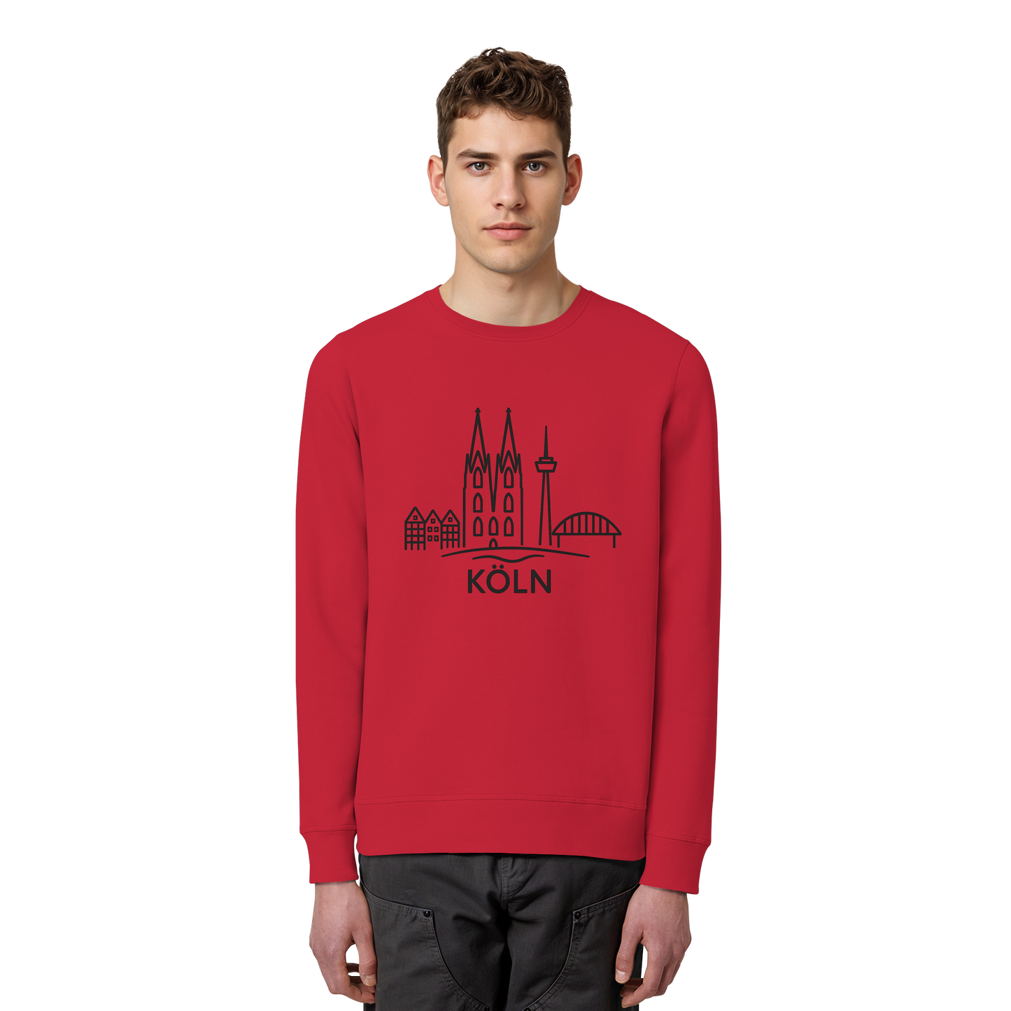 Köln Skyline (großer Druck auf der Brust) - Organic Basic Unisex Sweatshirt