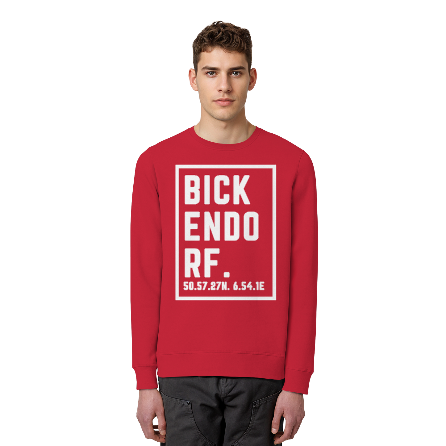 Bickendorf Koordinaten (großer Druck auf der Brust) - Organic Basic Unisex Sweatshirt