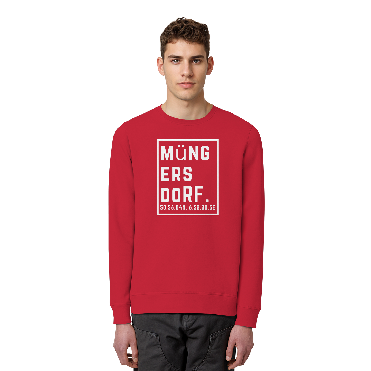 Müngersdorf Koordinaten (großer Druck auf der Brust) - Organic Basic Unisex Sweatshirt