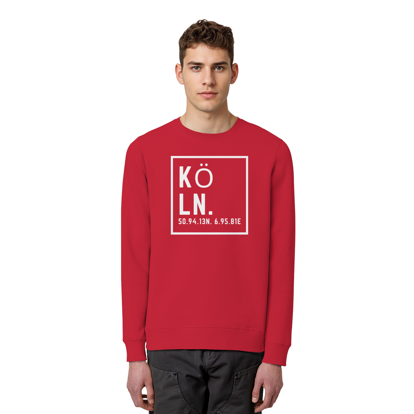 Köln Koordinaten (großer Druck auf der Brust) - Organic Basic Unisex Sweatshirt