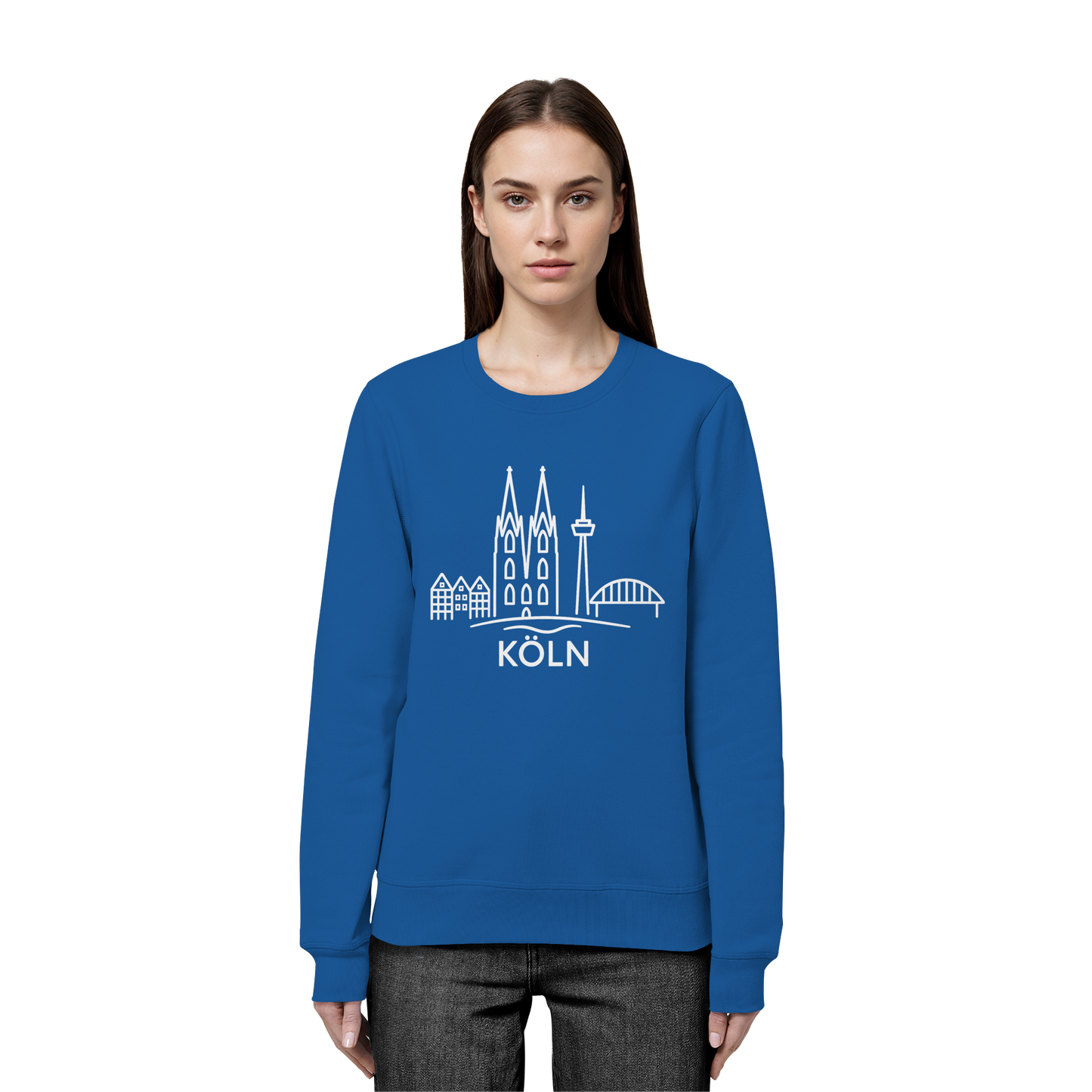Köln Skyline (großer Druck auf der Brust) - Organic Basic Unisex Sweatshirt