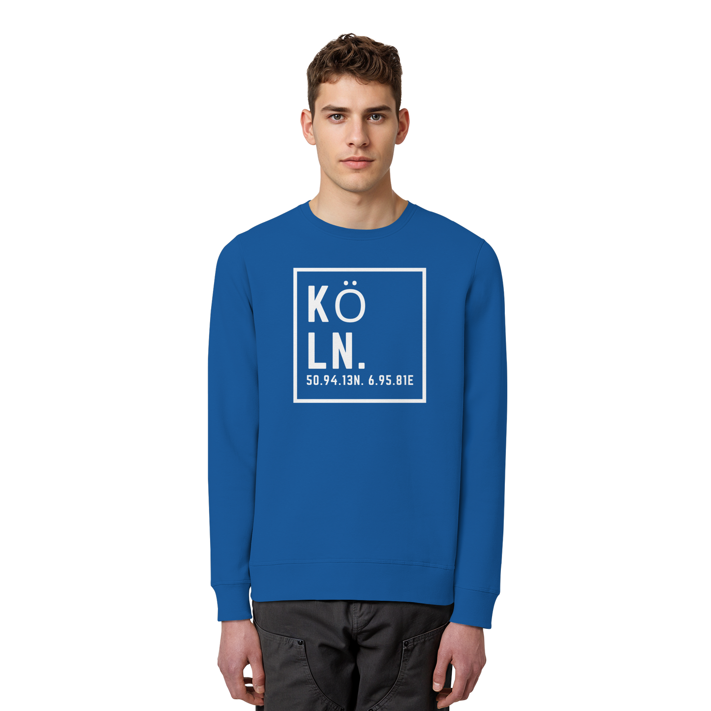 Köln Koordinaten (großer Druck auf der Brust) - Organic Basic Unisex Sweatshirt