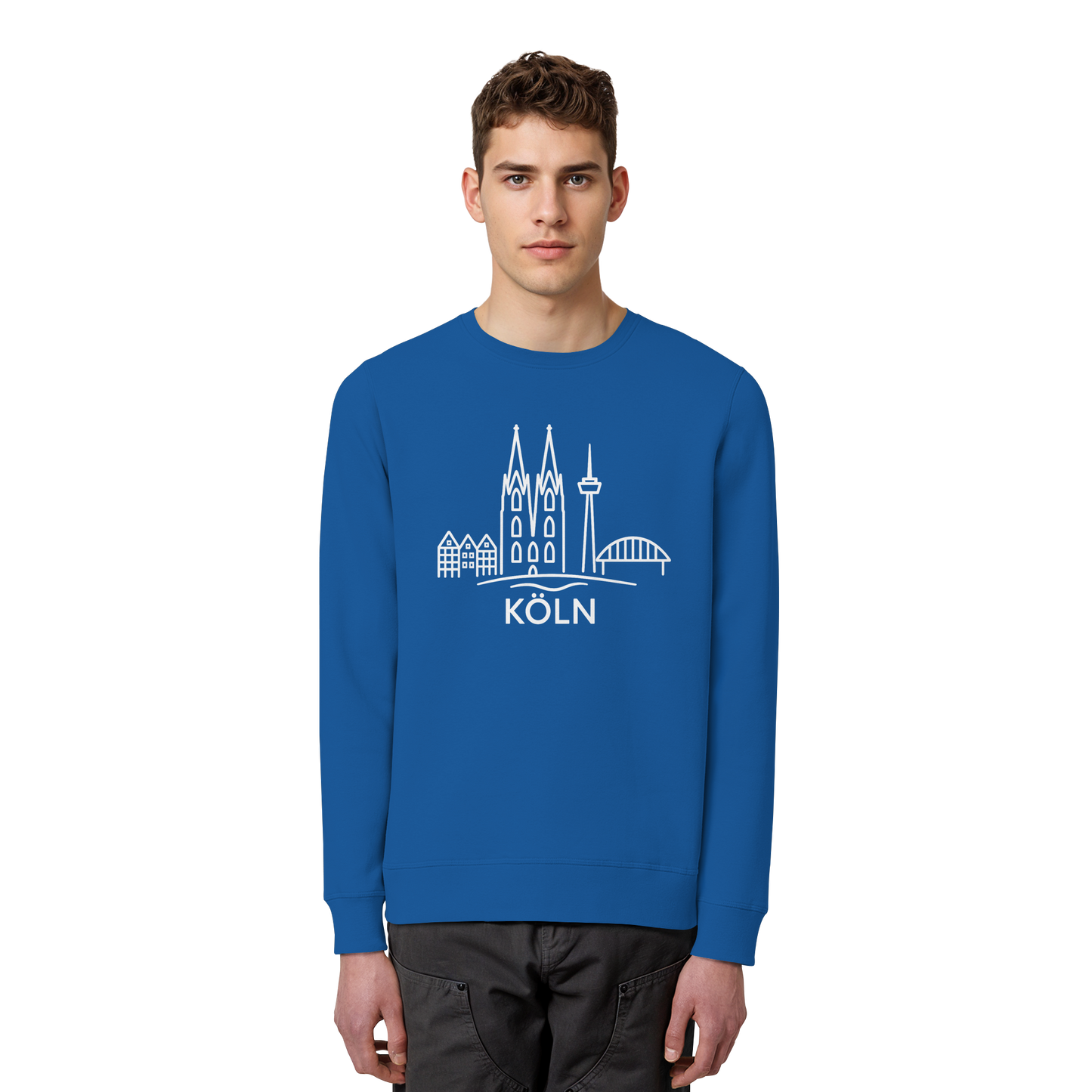 Köln Skyline (großer Druck auf der Brust) - Organic Basic Unisex Sweatshirt