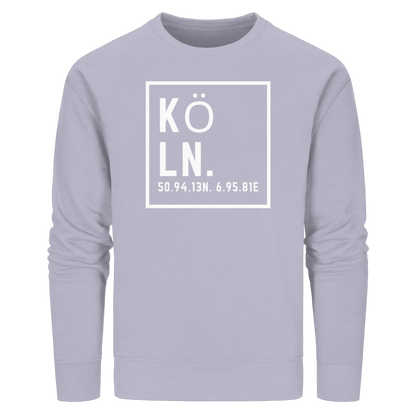 Köln Koordinaten (großer Druck auf der Brust) - Organic Basic Unisex Sweatshirt