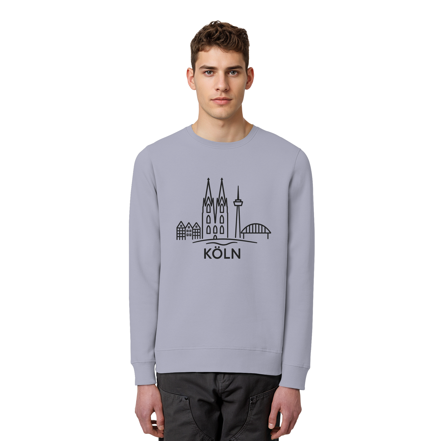 Köln Skyline (großer Druck auf der Brust) - Organic Basic Unisex Sweatshirt