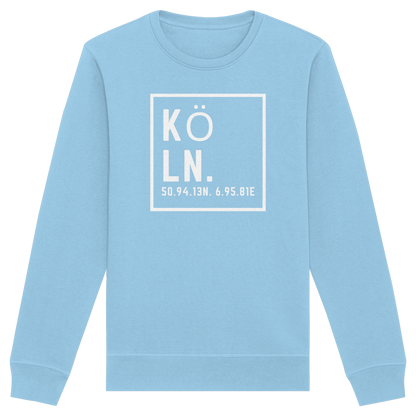Köln Koordinaten (großer Druck auf der Brust) - Organic Basic Unisex Sweatshirt