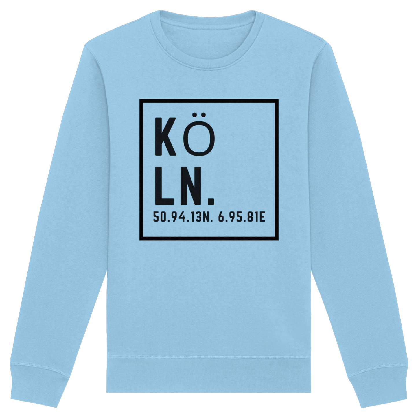 Köln Koordinaten (großer Druck auf der Brust) - Organic Basic Unisex Sweatshirt