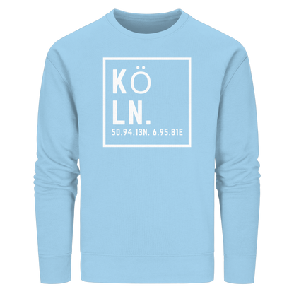 Köln Koordinaten (großer Druck auf der Brust) - Organic Basic Unisex Sweatshirt