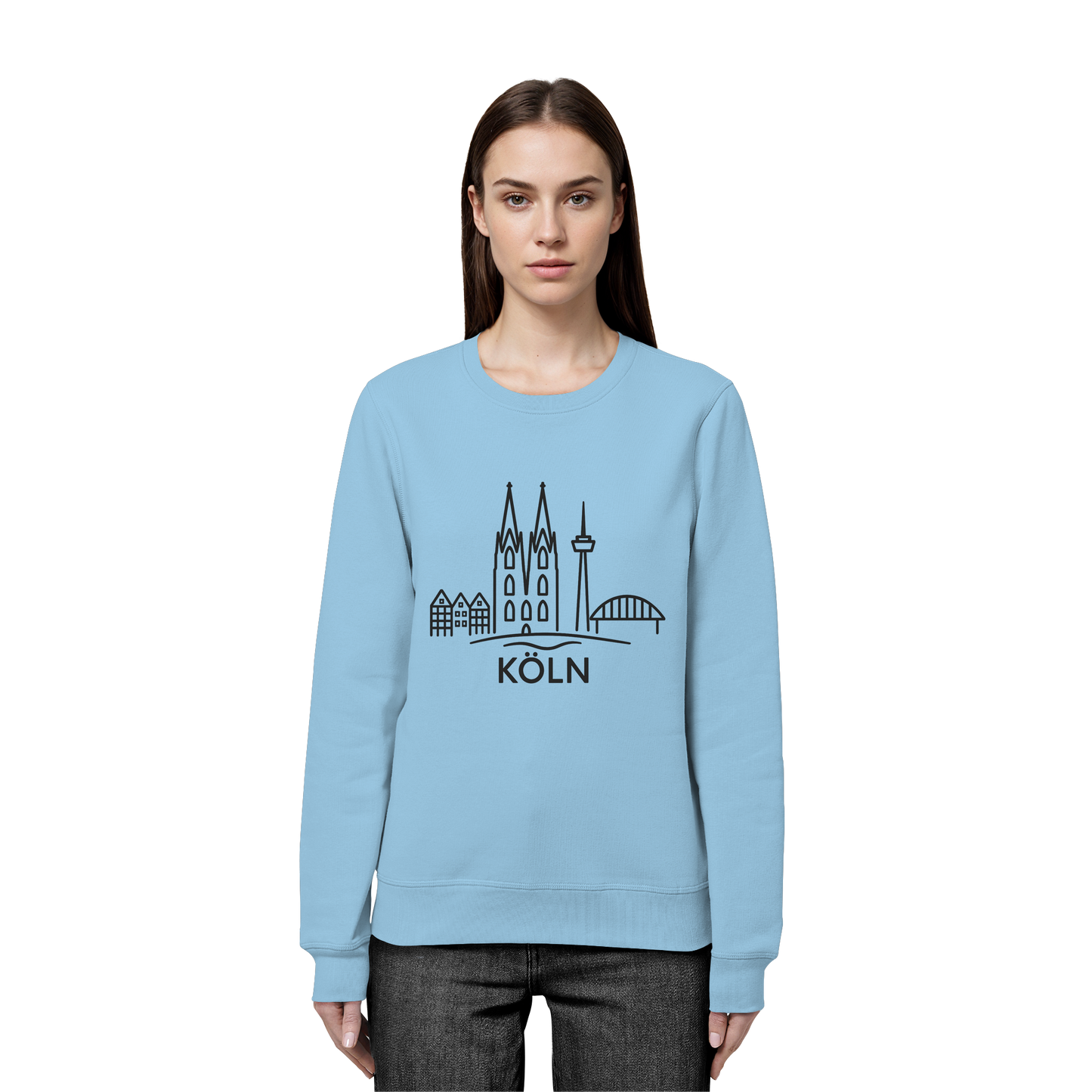 Köln Skyline (großer Druck auf der Brust) - Organic Basic Unisex Sweatshirt