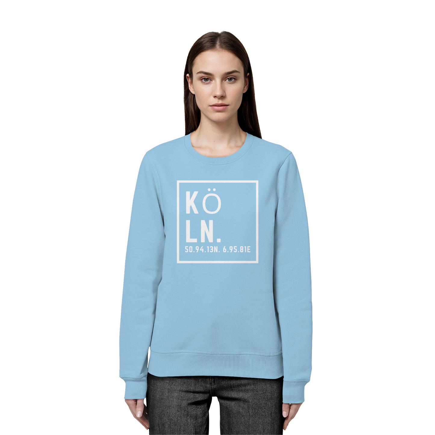 Köln Koordinaten (großer Druck auf der Brust) - Organic Basic Unisex Sweatshirt