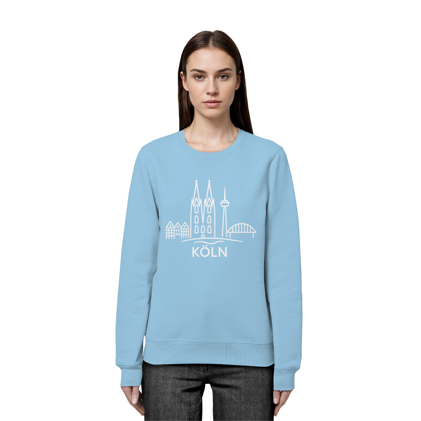 Köln Skyline (großer Druck auf der Brust) - Organic Basic Unisex Sweatshirt