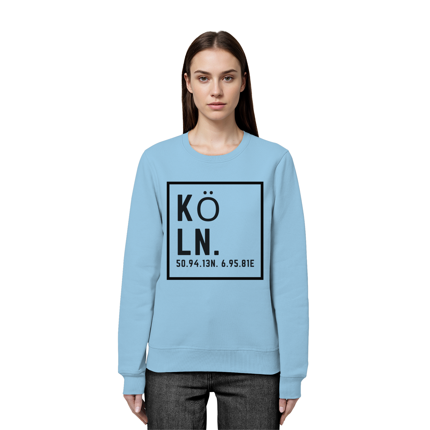 Köln Koordinaten (großer Druck auf der Brust) - Organic Basic Unisex Sweatshirt