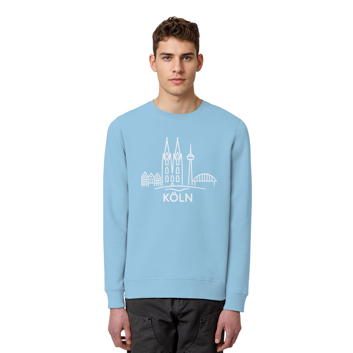 Köln Skyline (großer Druck auf der Brust) - Organic Basic Unisex Sweatshirt