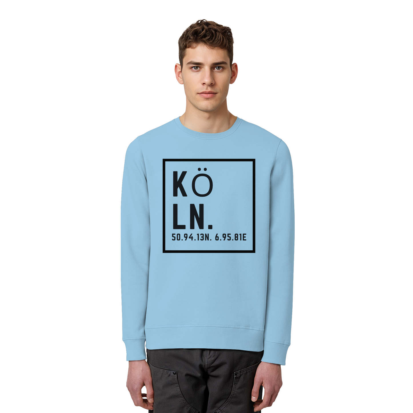 Köln Koordinaten (großer Druck auf der Brust) - Organic Basic Unisex Sweatshirt