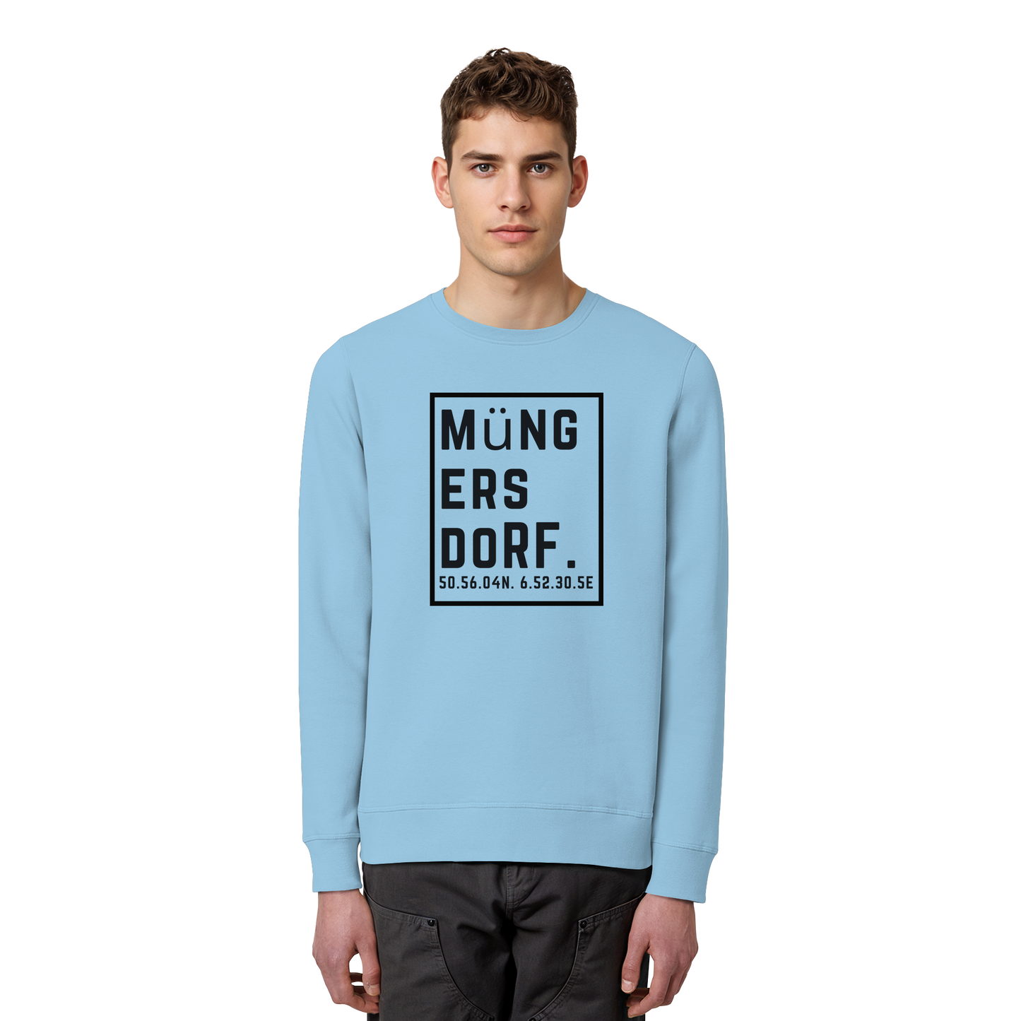 Müngersdorf Koordinaten (großer Druck auf der Brust) - Organic Basic Unisex Sweatshirt