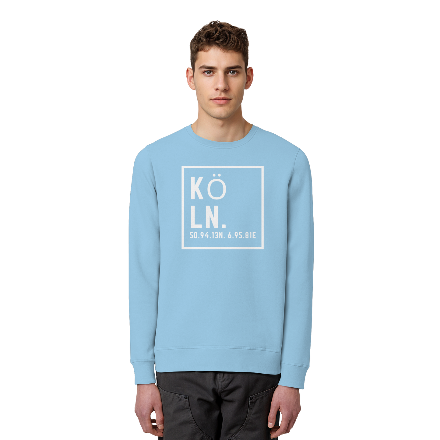 Köln Koordinaten (großer Druck auf der Brust) - Organic Basic Unisex Sweatshirt