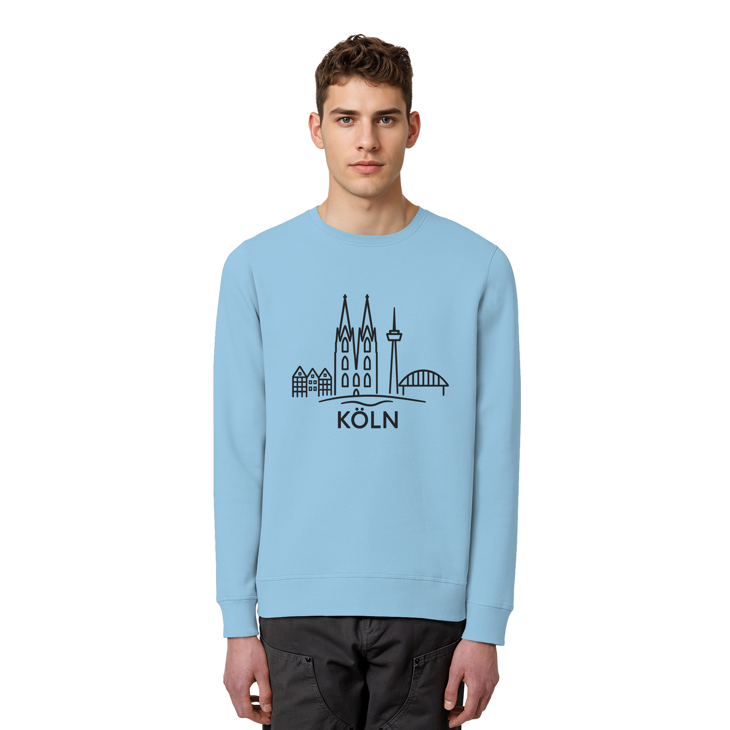 Köln Skyline (großer Druck auf der Brust) - Organic Basic Unisex Sweatshirt