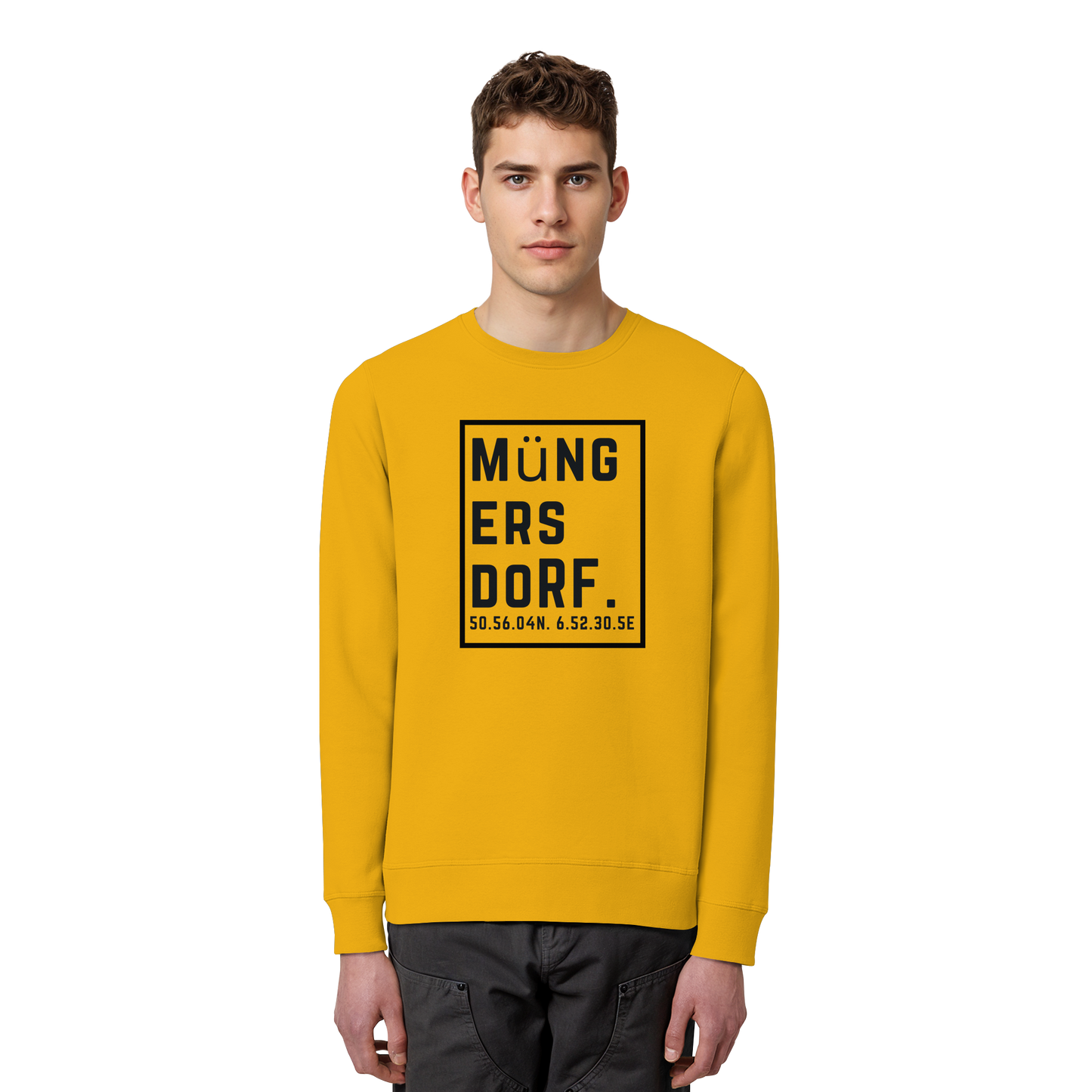 Müngersdorf Koordinaten (großer Druck auf der Brust) - Organic Basic Unisex Sweatshirt