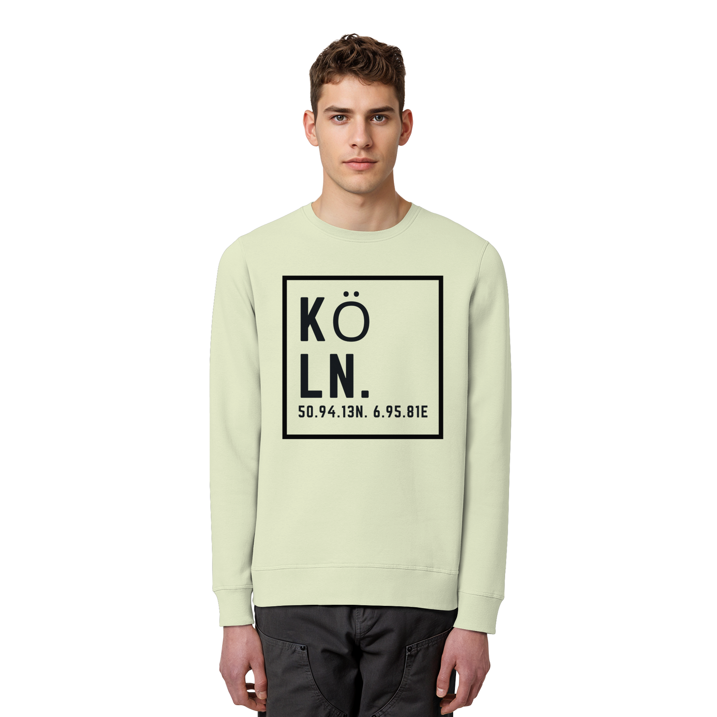 Köln Koordinaten (großer Druck auf der Brust) - Organic Basic Unisex Sweatshirt