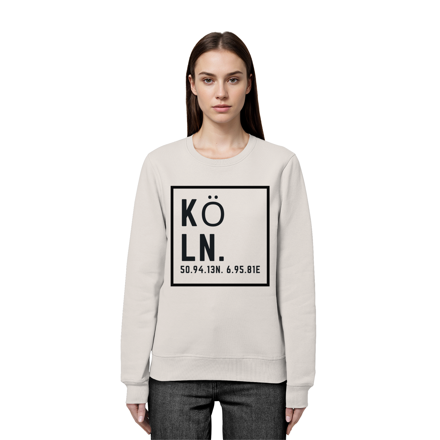 Köln Koordinaten (großer Druck auf der Brust) - Organic Basic Unisex Sweatshirt