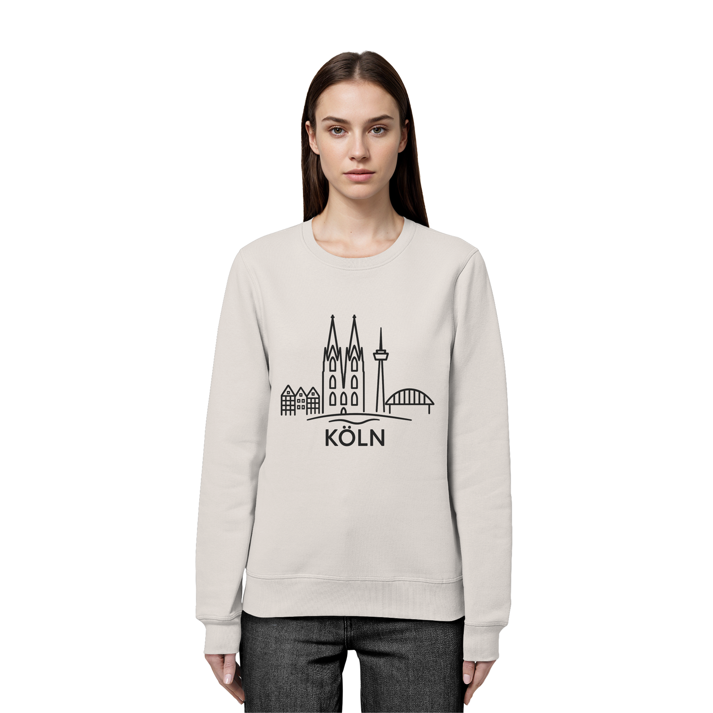 Köln Skyline (großer Druck auf der Brust) - Organic Basic Unisex Sweatshirt