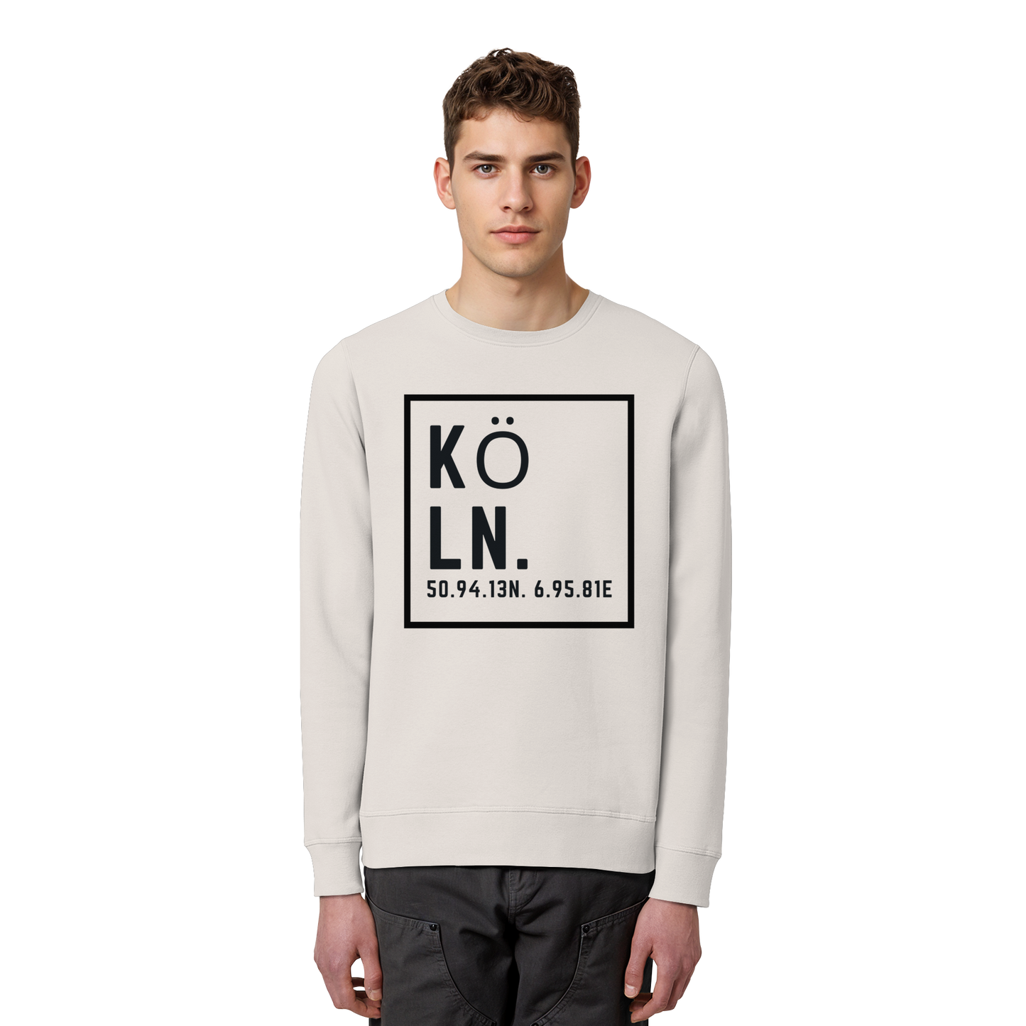 Köln Koordinaten (großer Druck auf der Brust) - Organic Basic Unisex Sweatshirt