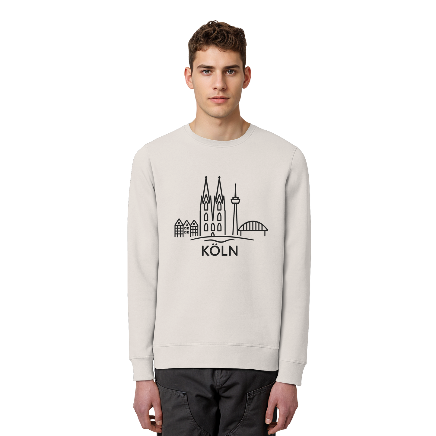 Köln Skyline (großer Druck auf der Brust) - Organic Basic Unisex Sweatshirt