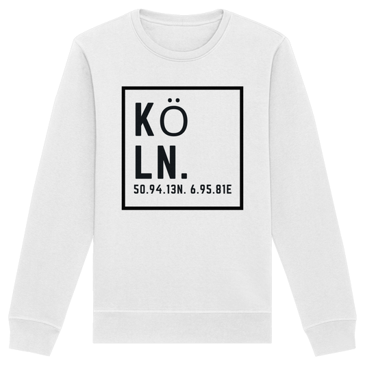Köln Koordinaten (großer Druck auf der Brust) - Organic Basic Unisex Sweatshirt