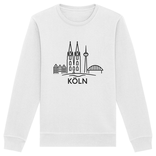 Köln Skyline (großer Druck auf der Brust) - Organic Basic Unisex Sweatshirt