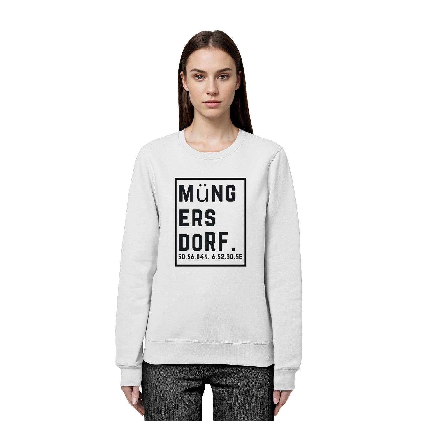 Müngersdorf Koordinaten (großer Druck auf der Brust) - Organic Basic Unisex Sweatshirt