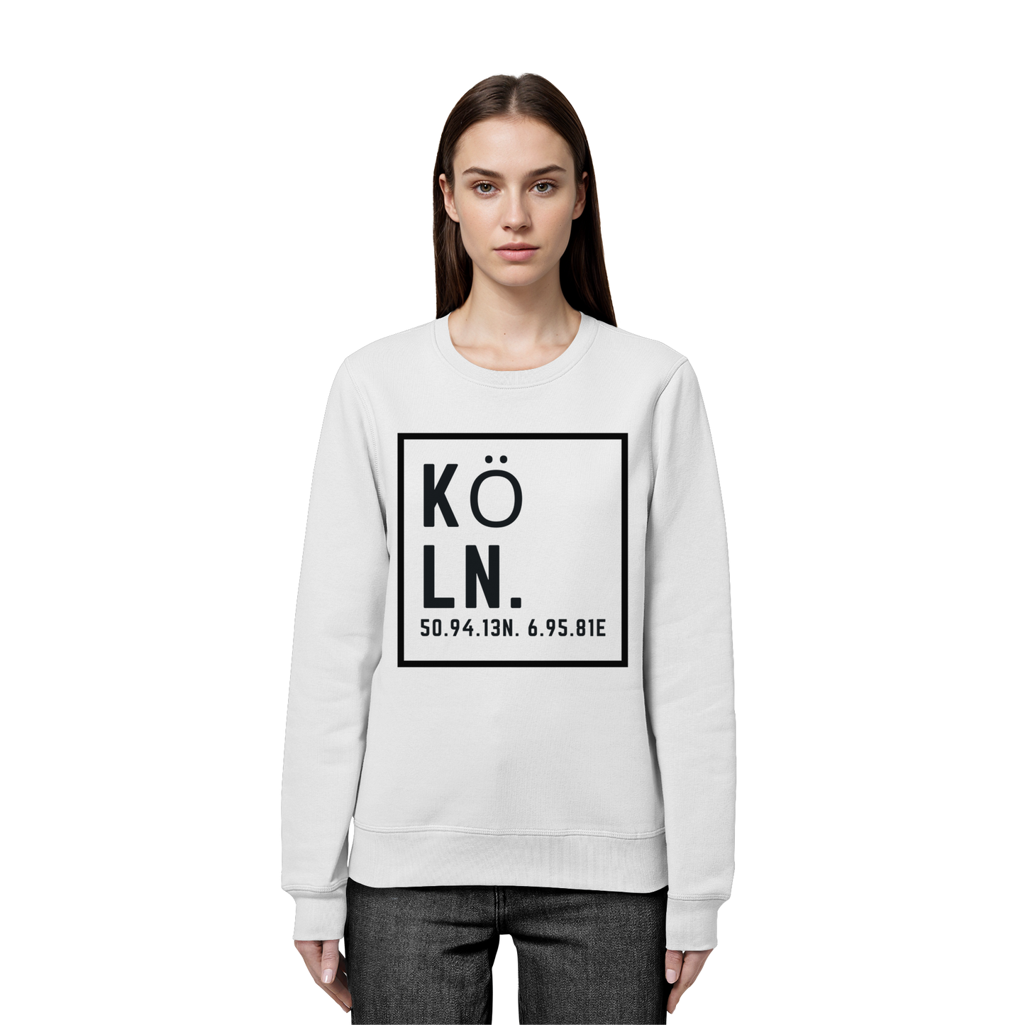 Köln Koordinaten (großer Druck auf der Brust) - Organic Basic Unisex Sweatshirt