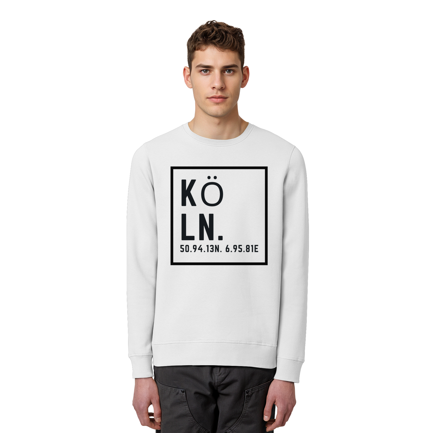 Köln Koordinaten (großer Druck auf der Brust) - Organic Basic Unisex Sweatshirt