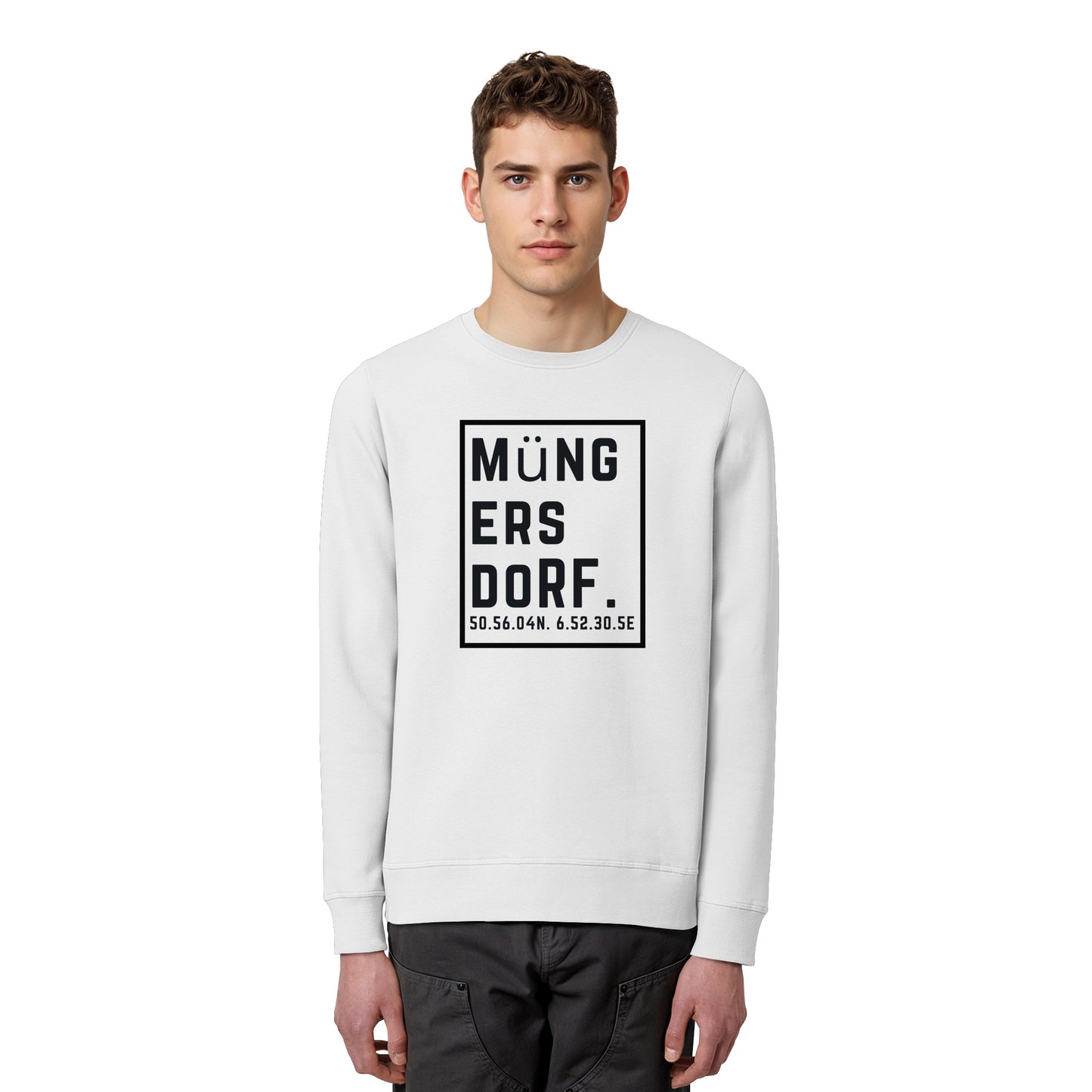 Müngersdorf Koordinaten (großer Druck auf der Brust) - Organic Basic Unisex Sweatshirt