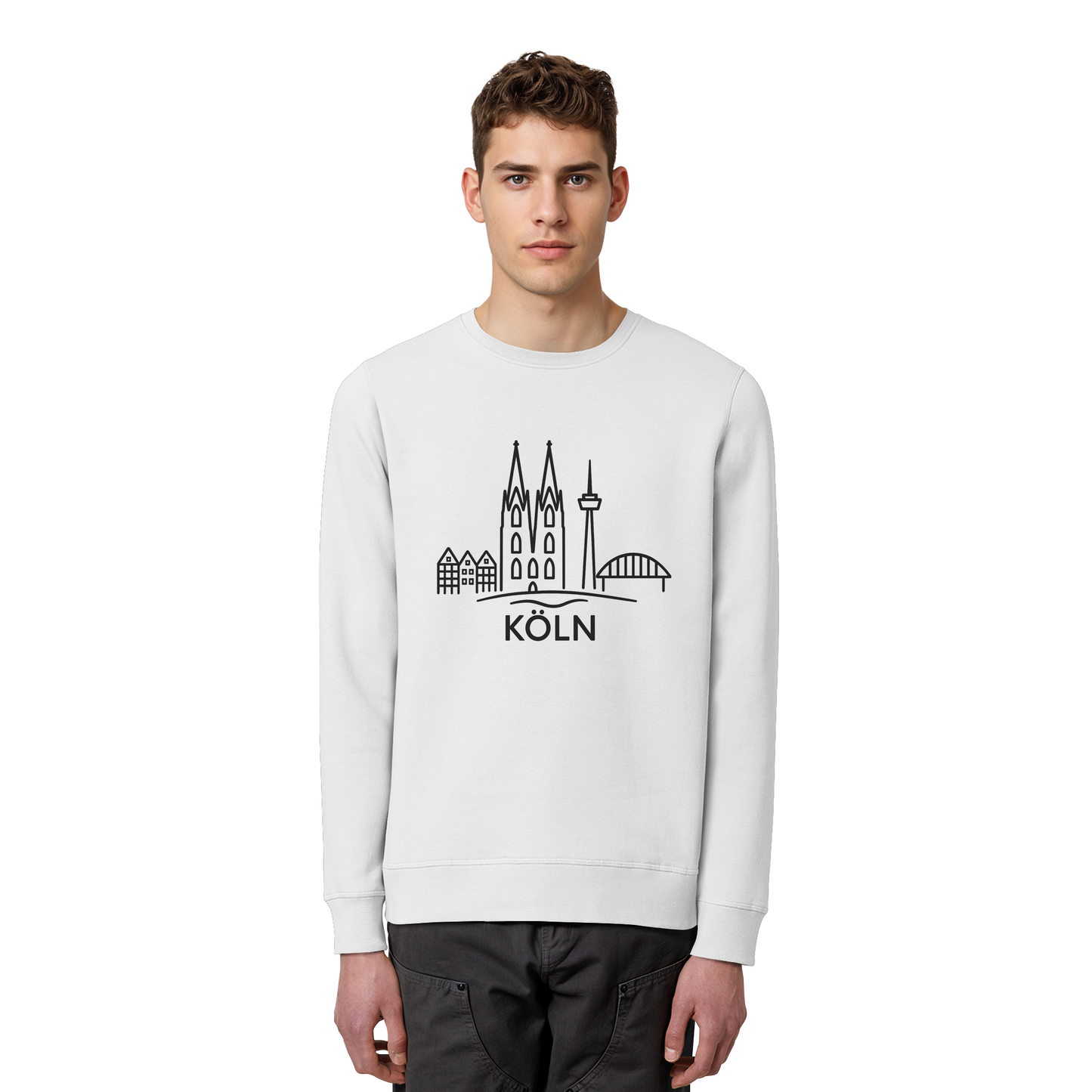 Köln Skyline (großer Druck auf der Brust) - Organic Basic Unisex Sweatshirt