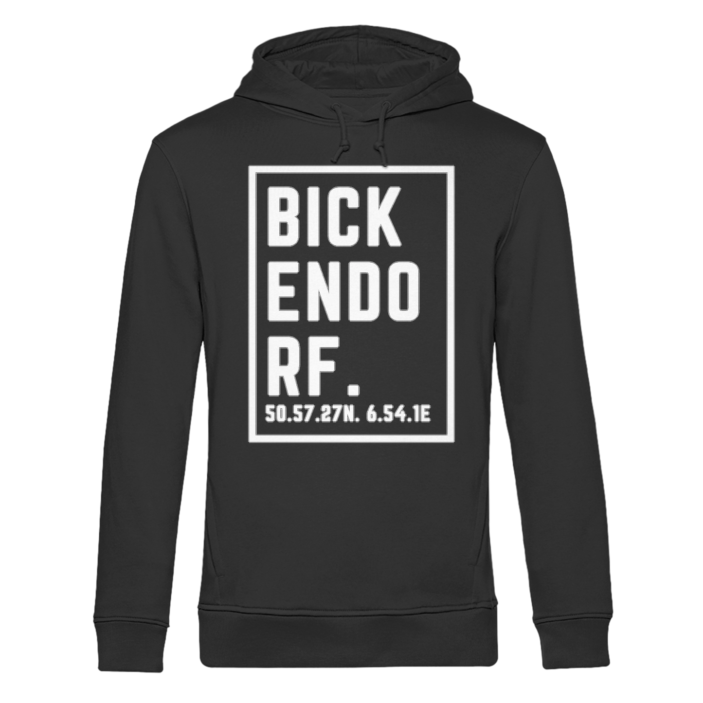 Bickendorf Koordinaten (großer Druck auf der Brust) - Organic Hoodie B&C