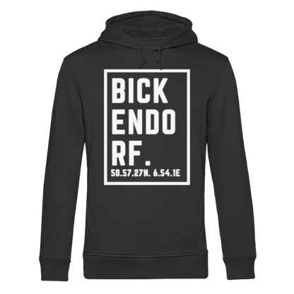 Bickendorf Koordinaten (großer Druck auf der Brust) - Organic Hoodie B&C