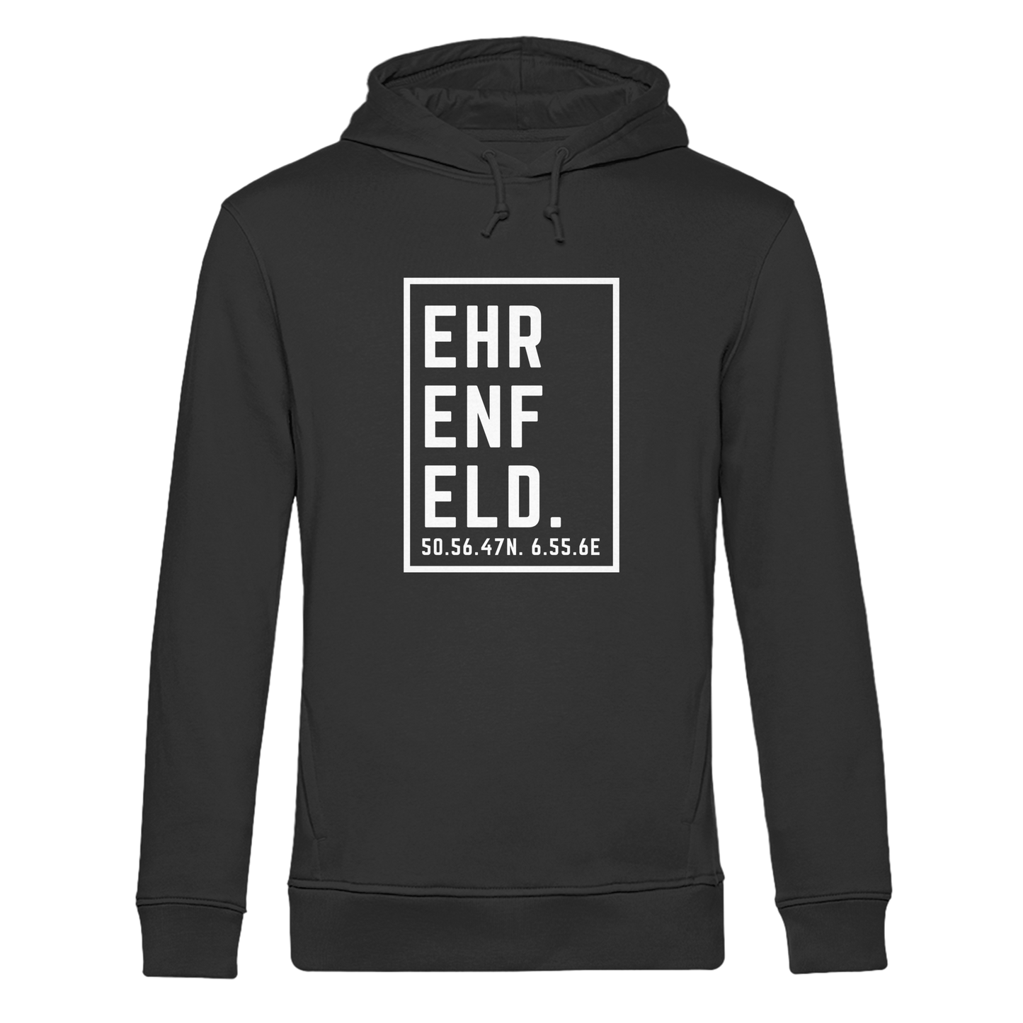 Ehrenfeld Koordinaten (großer Druck auf der Brust) - Organic Hoodie B&C