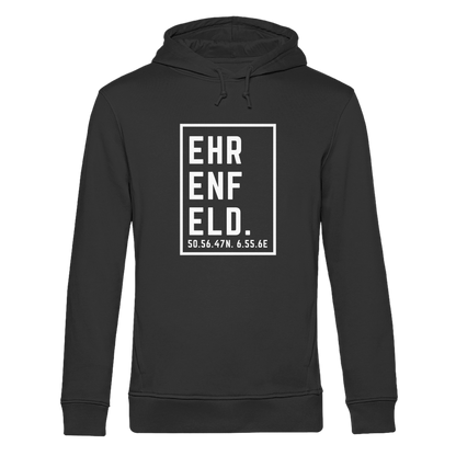 Ehrenfeld Koordinaten (großer Druck auf der Brust) - Organic Hoodie B&C