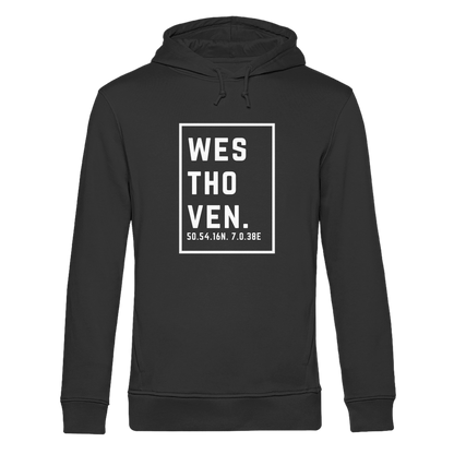 Westhoven Koordinaten (großer Druck auf der Brust) - Organic Hoodie B&C