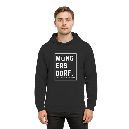 Müngersdorf Koordinaten (großer Druck auf der Brust) - Organic Hoodie B&C