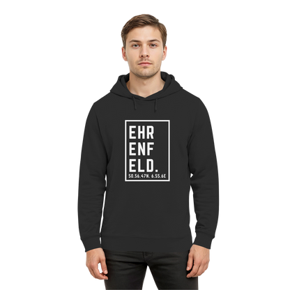 Ehrenfeld Koordinaten (großer Druck auf der Brust) - Organic Hoodie B&C