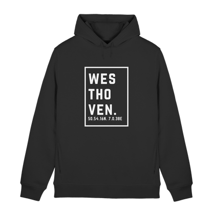 Westhoven Koordinaten (großer Druck auf der Brust) - Organic Hoodie B&C