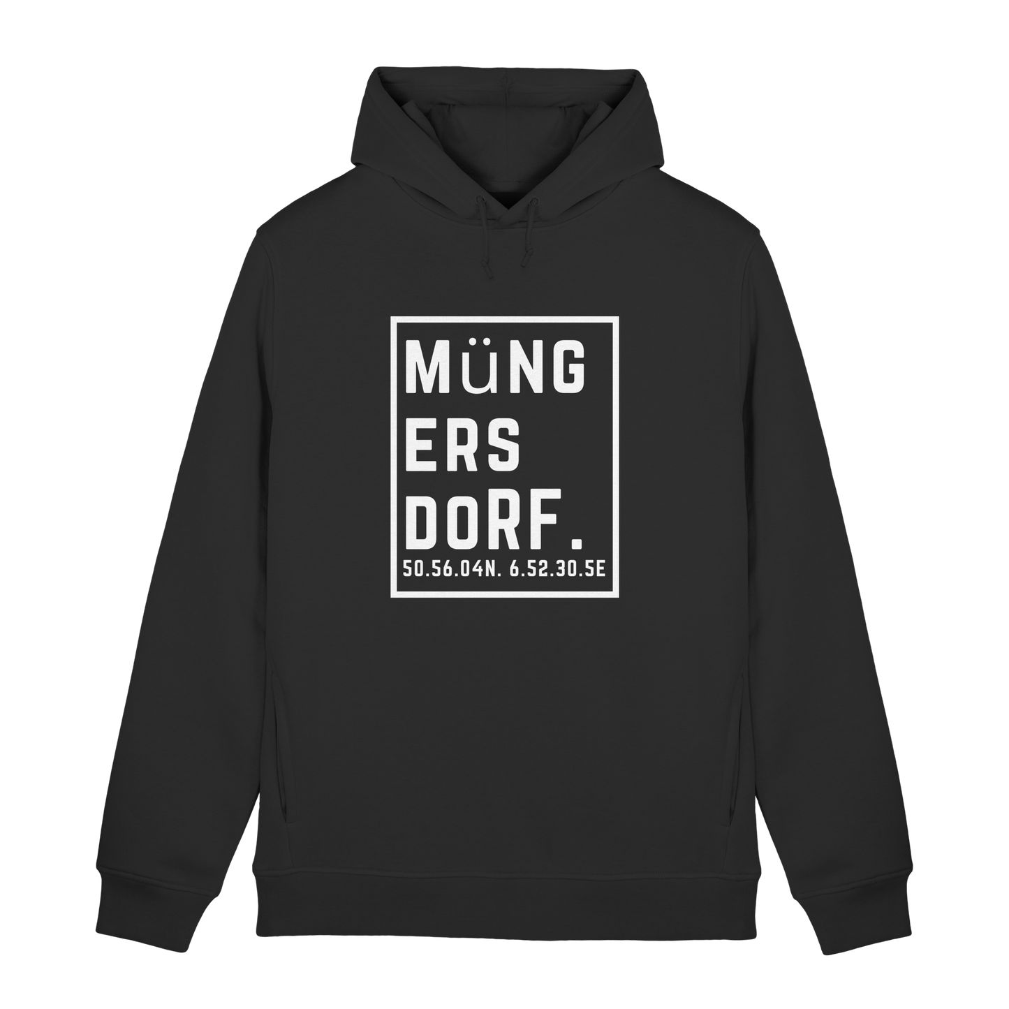 Müngersdorf Koordinaten (großer Druck auf der Brust) - Organic Hoodie B&C
