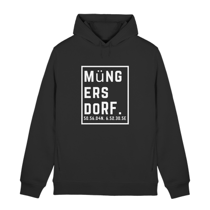 Müngersdorf Koordinaten (großer Druck auf der Brust) - Organic Hoodie B&C