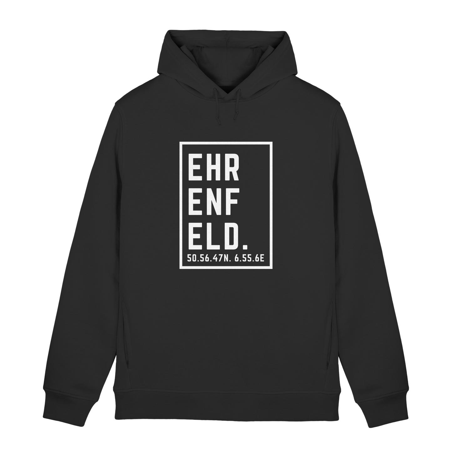 Ehrenfeld Koordinaten (großer Druck auf der Brust) - Organic Hoodie B&C