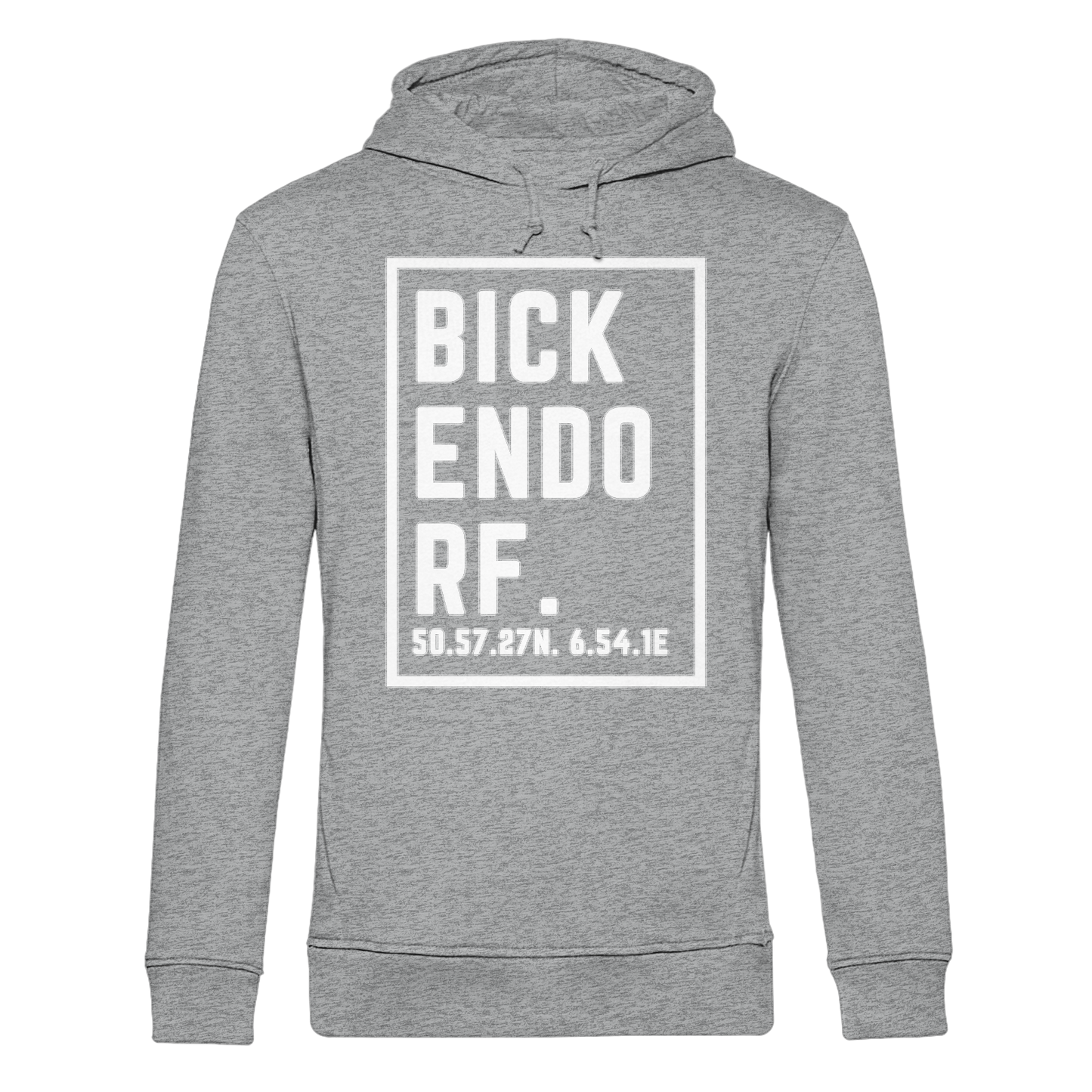 Bickendorf Koordinaten (großer Druck auf der Brust) - Organic Hoodie B&C