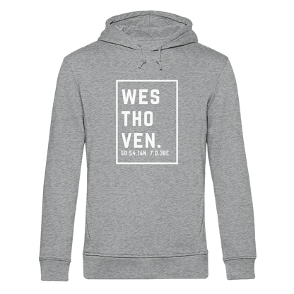 Westhoven Koordinaten (großer Druck auf der Brust) - Organic Hoodie B&C
